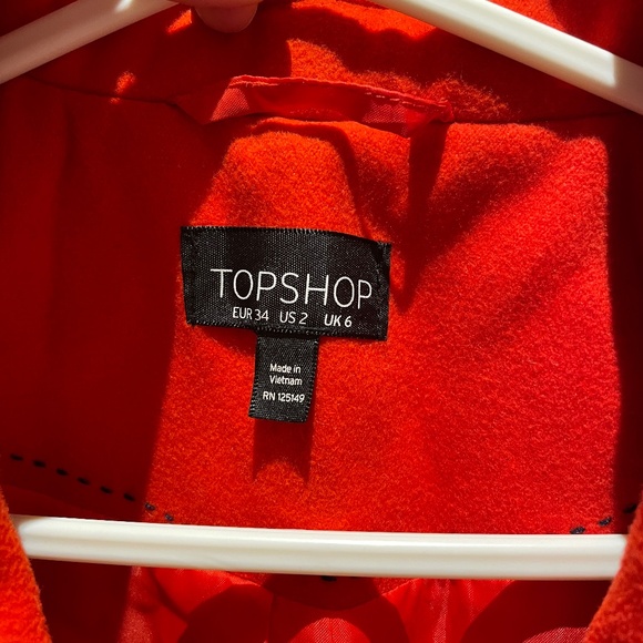 Topshop - Orange Coat - Picture 3 of 4